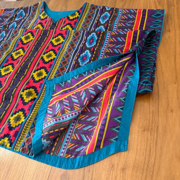 J Peterman Kaftan Size L/XL Cotton Stripe Southwest Tribal Boho Hippie Maxi - Picture 6 of 16